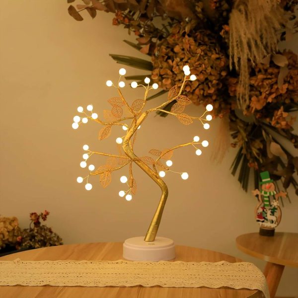 36 Light Gold Leaf Pearl Tree Lamp