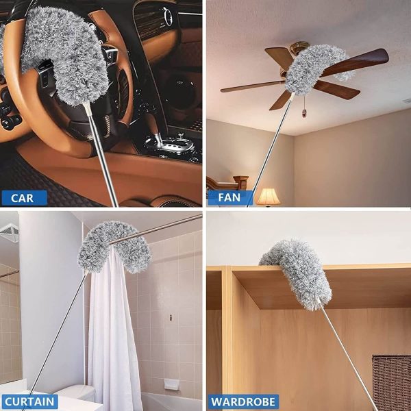 Microfiber Duster for Cleaning Tools with Stainless Steel